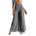 thumbnail image 3 of Liacowi Women Casual Flower Printed Wide Leg Baggy Pants Trendy High Waist Straight Trousers Summer Beach Party Vacation Flowy Maxi Trouser, 3 of 6