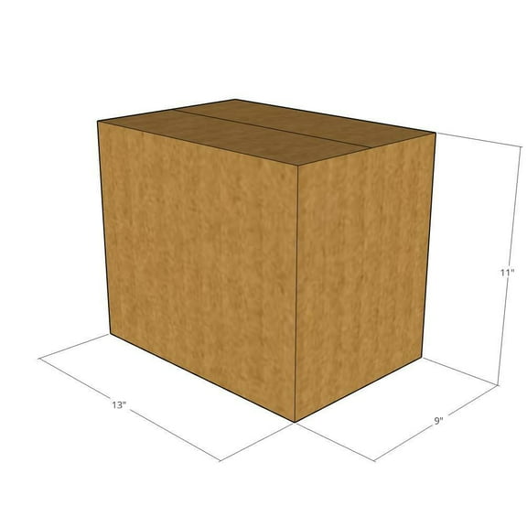 13x9x11 Kraft Brown Corrugated Shipping Boxes, 32 ECT Single-Wall, Qty 200