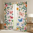 thumbnail image 2 of Manfei Kawaii Cartoon Butterflies Black Out Curtains,Green Leaves Multicolor Daisy Curtains Pack of 2 (42x63 Each),Pink Green Bedroom Curtains For Teens Girls,Uper Cozy Room Decor, 2 of 6