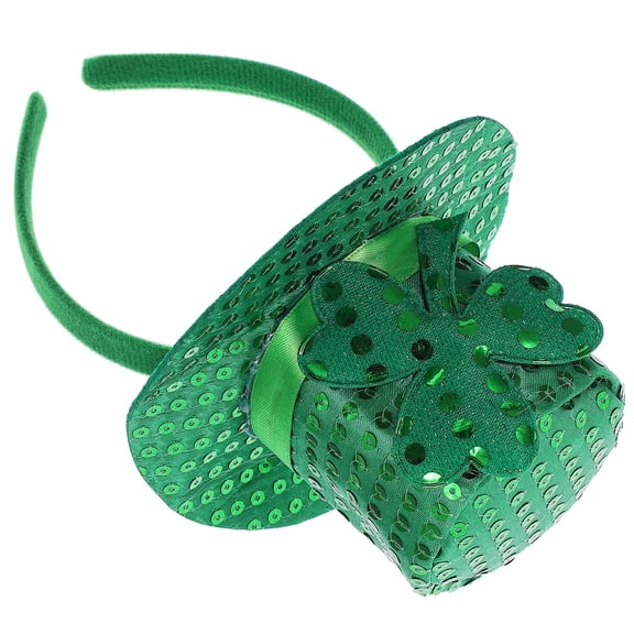 LOLIPPYY Green Shamrock Headband with Sparkling Glitter for St Patricks Day Festival Party Accessory