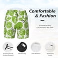 thumbnail image 3 of Rateoe Green Various Lemons Pattern Men’s Swim Shorts with Compression Liner – Double-Layered Quick-Dry Swimwear, Comfortable & Stretchy Beach Shorts-XX-Large, 3 of 6