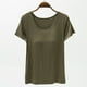 thumbnail image 1 of Camiseta de mujer de manga corta con almohadilla para el pecho de verano, sujetador de color liso, media manga, se puede usar como camisa de fondo, 1 of 6