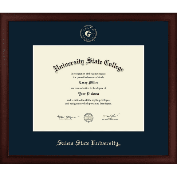 Salem State University Diploma Frame, Document Size 11" x 8.5"