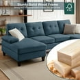thumbnail image 4 of Soscana 110" Sectional Sofa U Shaped Couch with Double Chaise and Zippered Armrest Pillows, Modern Linen Sofa Oversized 4 Seater Couch for Living Room, Apartment, Office, Studio, 4 of 12