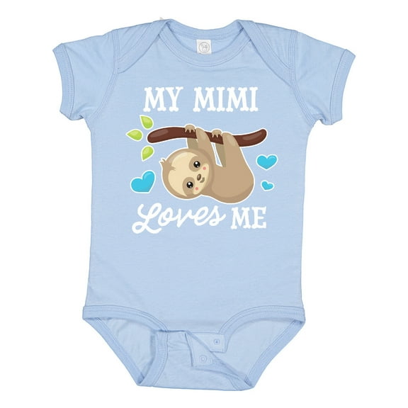 Inktastic My Mimi Loves Me with Sloth and Hearts Boys or Girls Baby Bodysuit