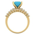 thumbnail image 4 of Clara Pucci 14K Yellow Gold Princess Cut 2Ct Simulated Turquoise Engagement Ring + Matching Band - Luxury Box Included, 4 of 7