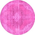thumbnail image 1 of Ahgly Company Indoor Round Abstract Pink Modern Area Rugs, 4' Round, 1 of 4