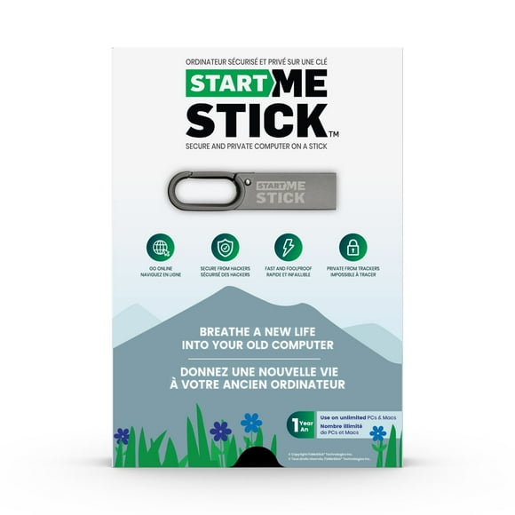 StartMeStick Revive Old Computers, Plug-in Operating System, Unlimited Use on Unlimited PCs and Macs for 1 Year