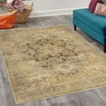thumbnail image 2 of Vintage Decorative Rug, Bohemian Ornaments in Earth Tones Ethnic Antique Look Retro Feels Print, Quality Carpet for Bedroom Dorm and Living Room, 6 Sizes, Ecru Mustard and Brown, by Ambesonne, 2 of 4