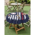 thumbnail image 5 of Outdoor Tablecloth with Umbrella Hole Zipper American Flag Round Tablecloth 60" Waterproof Outside Table Cloth US Flag Baseball Stars Navy Blue Patio Table Cover Tablecloths for Picnic Party, 5 of 8