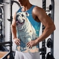 thumbnail image 5 of Lsque Starry Sky Cloud Bulldog Pattern Mens Tank Tops Muscle Athletic Quick Dry Sleeveless Workout Fitness T Shirts Beach Tank Top, Loose-fit Sleeveless Shirt for Men-X-Large, 5 of 7