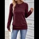 thumbnail image 4 of Camisa de Larga con Puños Abotonados para Mujer, Suéter Informal de Otoño, Moda Marrón Rojizo XL, 4 of 7