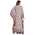 thumbnail image 4 of Moomaya Keyhole Caftan Printed Kimono Sleeve Swimsuit Beach Cover Up Night Dress, 4 of 8