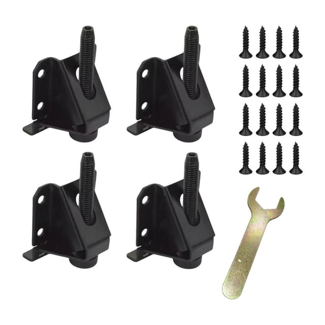 Soporte de nivelador de muebles de metal Protectores silenciosos de servicio pesado Soporte de altura ajustable para unidades de estanterías Sofá de Negro