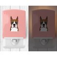 thumbnail image 2 of Caroline's Treasures BB1223CNL Checkerboard Pink Boxer Ceramic Night Light, 6x4x3", multicolor, 2 of 2