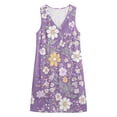 thumbnail image 4 of Levmjia Women's Summer Sleeveless V Neck Floral Print Mini Dress Casual Pocket Loose Fit A Line Swing Dress Beach Vacation Daily Wear, 4 of 7