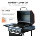 thumbnail image 4 of Brand-Man Grills Propane Gas 3 Burner Grill with Side Table for BBQ, Outdoor Cooking Grill with Wheel, 4 of 7