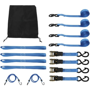 LABLT Ratchet Tie Down Straps 4 Pack 15 FT 2,200 LB Break Strength Safety Lock S Hooks