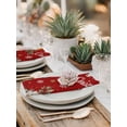 thumbnail image 5 of Merry Christmas Cloth Napkins Set of 8 Reusable Dinner Napkins, Red Xmas Tree Snowflake Poinsettia Winter Cocktail Napkin Washable Table Napkins for Wedding/Holiday Party/Baby Shower 20"x20", 5 of 7