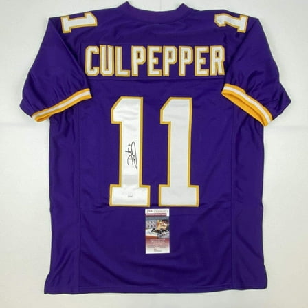 Autographed/Signed Daunte Culpepper Minnesota Purple Football Jersey JSA COA