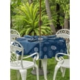 thumbnail image 3 of Outdoor Tablecloths with Umbrella Hole & Zipper, Navy Blue Daisy Round Tablecloths 60 Inch, Modern Farmhouse Chrysanthemum Floral Waterproof Table Cloth, Patio/Pool/Picnic Table Covers, 3 of 8
