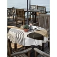 thumbnail image 2 of Outdoor Tablecloth with Umbrella Hole for Patio/Picnic/Party/Camping, Brown Boho Geometric Waterproof Table Cloth Round Cover Washable, Country Retro Abstract Lines Leaves (Dia 54"), 2 of 8