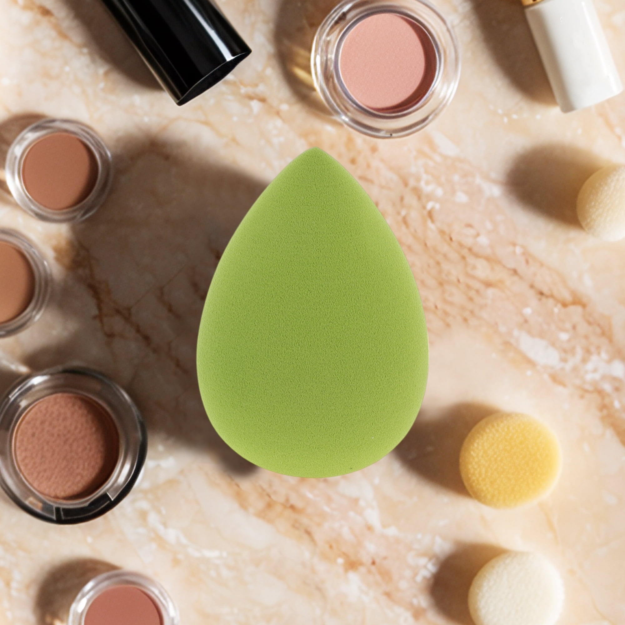 Unique Bargains 1 Pc Teardrop Shaped Puff for Travel Dressing Tables Use Matcha Green