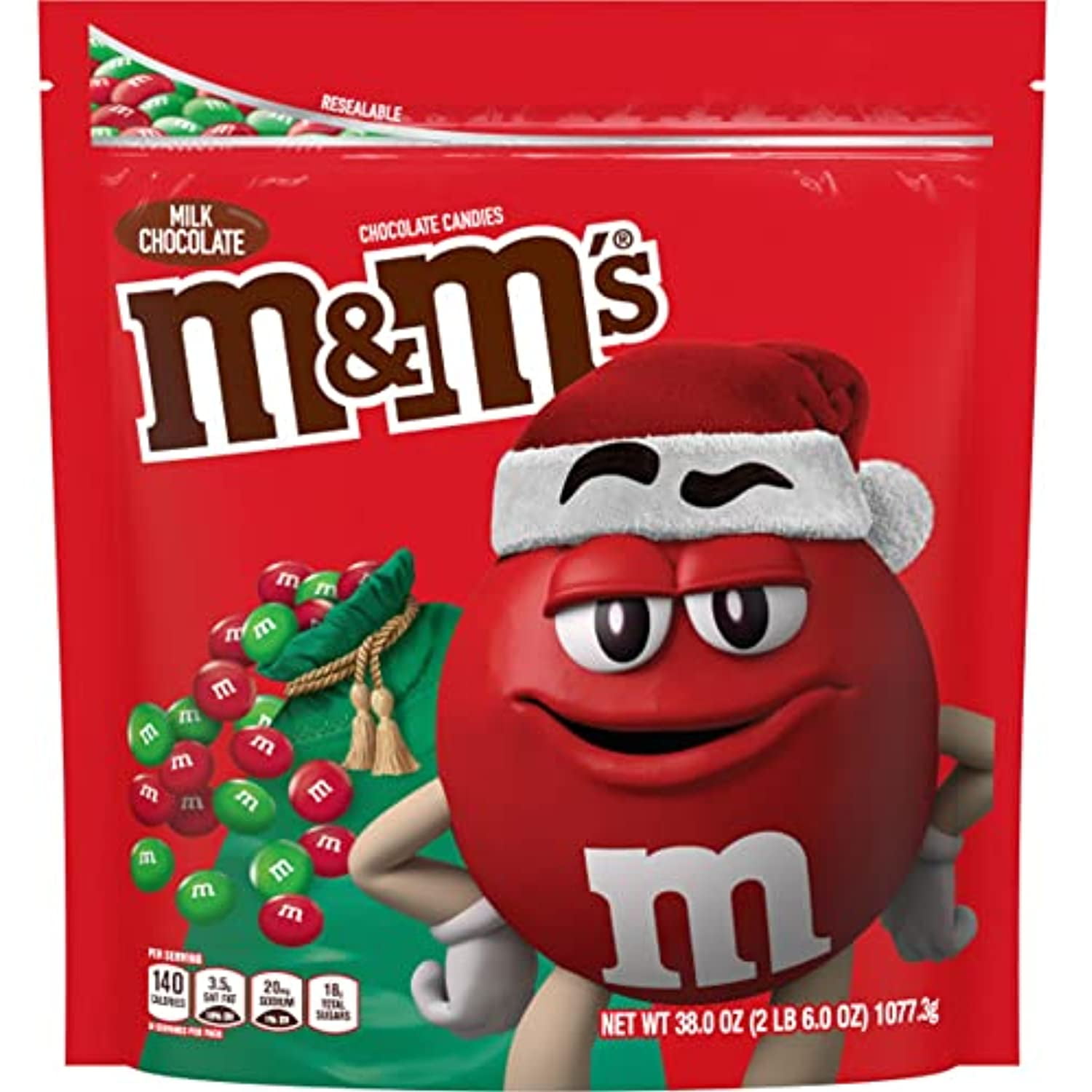 M&M'S Milk Chocolate Candy, Party Size, 38 oz Bulk Candy Bag