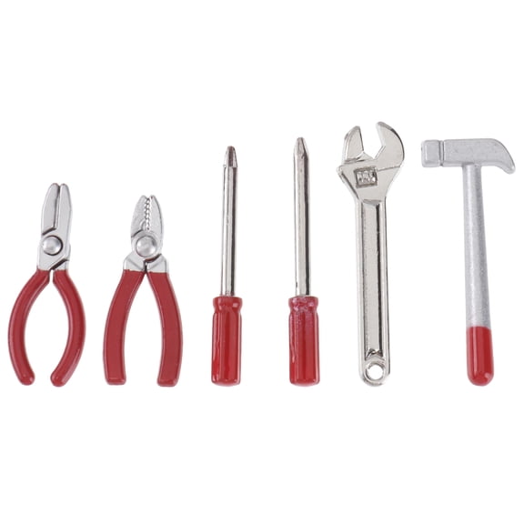 KAKOWELY 1 Set Mini Household Repairing Tool Desktop Decor Miniature Hammer Mini Wrench,1.02"X0.39"X0.39"