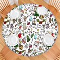thumbnail image 2 of Multicolor Christmas Pattern Round Fitted Tablecloth with Elastic Edge,Dining Table Cover Waterproof,Outdoor Round Tablecloth for Camping,Dining,Indoor and Outdoor, 2 of 7