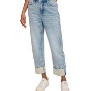 Karl Lagerfeld Womens Bedazzled Straight Leg Jeans, Blue, 2