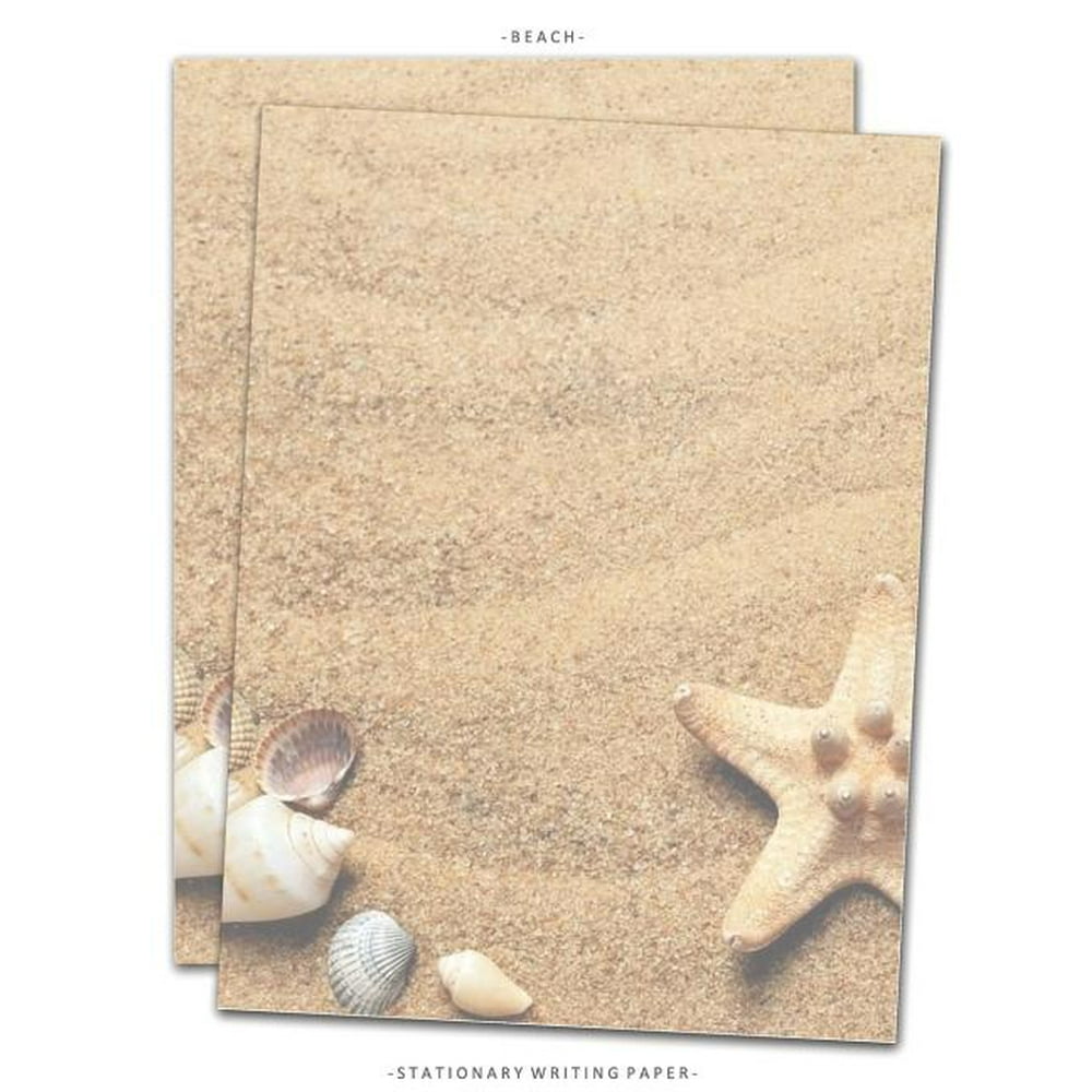 Stationery Beach Stationary Writing Paper Letterhead Paper, 25