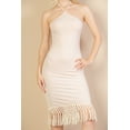 thumbnail image 3 of Halter Neck Ribbed Midi Dress with Fringe, 3 of 10