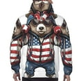 thumbnail image 7 of Pofeuu Patriotic Boxing Bear Art Print Mens Casual Hooded Collar Drawstring Hoodies Pullover Sweatshirts Casual Long Sleeve Shirts-3X-Large, 7 of 7