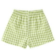 thumbnail image 5 of UngA Kids Toddler Boys Girls Gingham/Seersucker Shorts Elastic Waist Plaid Elastic Waist Shorts Pants Bottoms(3 Pairs，Pink & Red & Green）, 5 of 6