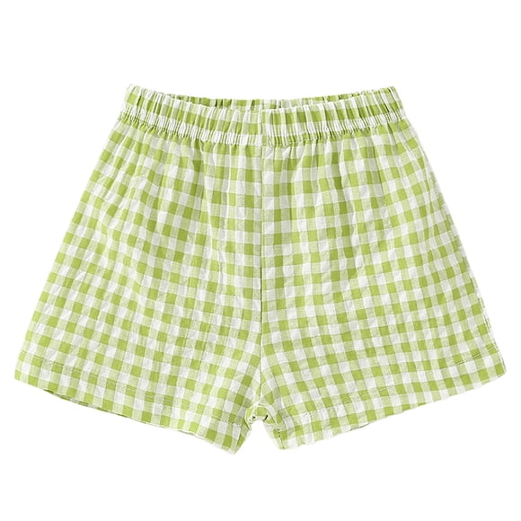 Akiihool Short pour Fille Tout-Petits et Bébés Filles en Coton Respirant à Enfiler, Short de Vélo avec Taille Élastique (Vert, 4-5 Ans)