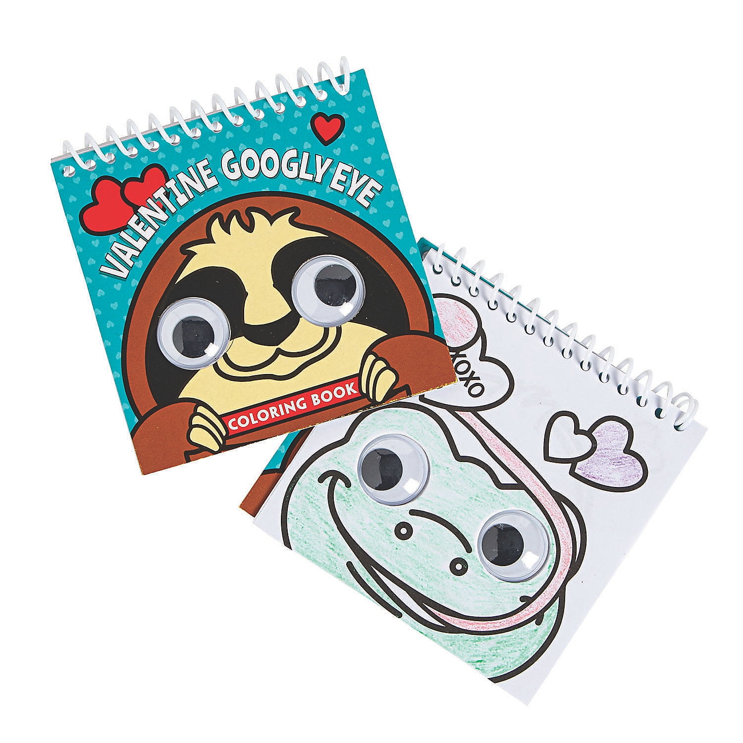 Valentine Googly Eye Coloring Book Stationery 12 Pieces