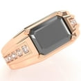thumbnail image 2 of Men's Black Onyx Diamond Channel Ring In Solid 14k Rose Gold, 2 of 6