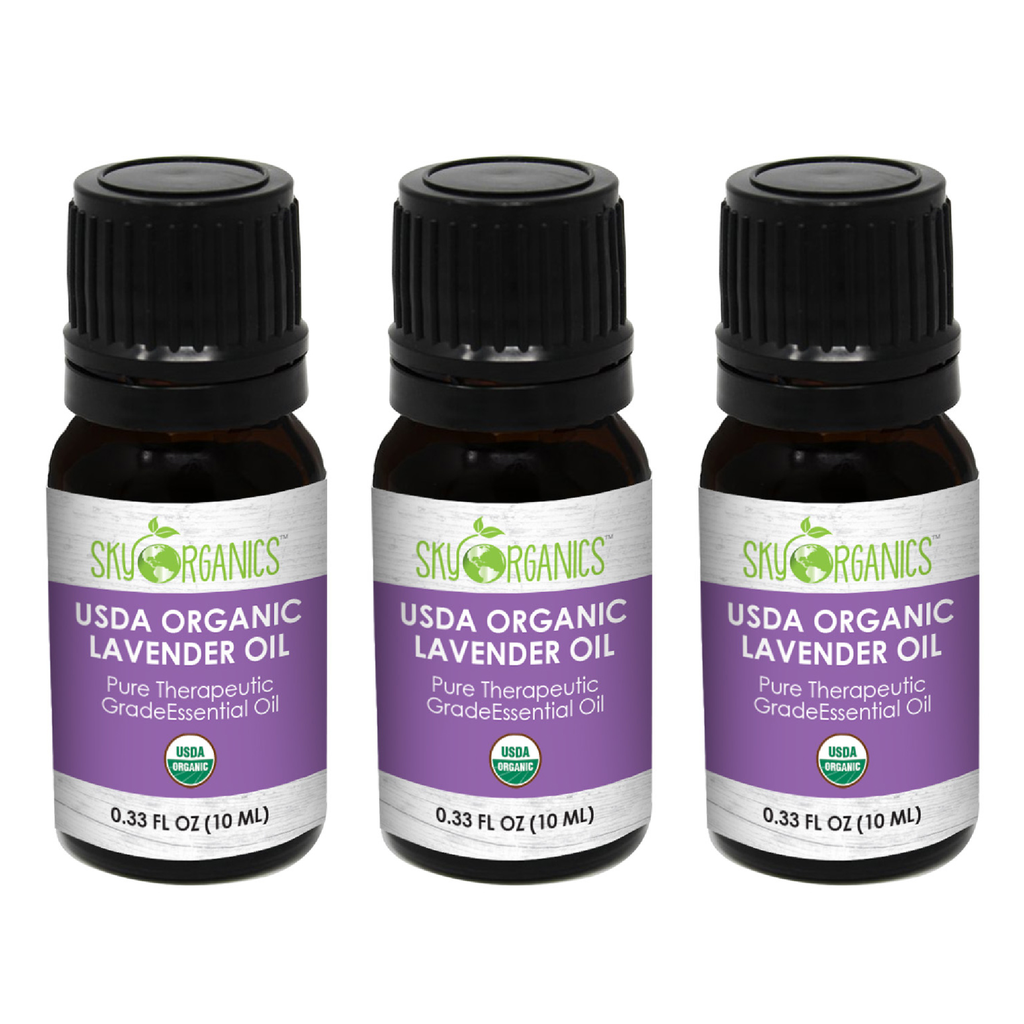 3 Pack Sky Organics USDA Organic Pure Therapeutic Grade Lavender