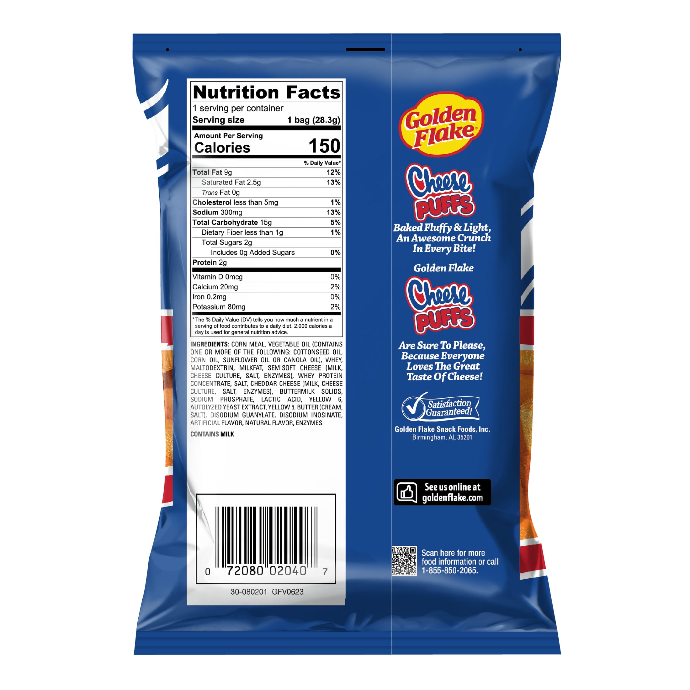 Golden Flake Cheese Puffs, 1 oz Bag
