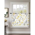 thumbnail image 2 of Sheer Curtains 54 Inch Length, Yellow Spring Floral Semi Sheer Curtains Light Filtering Window Treatment, Flowers Botanical Elegant Pastoral Privacy Voile Drapes for Living Room Bedroom 52x54 Inch, 2 of 7
