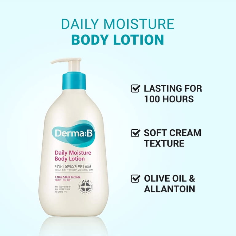 Derma B Daily Moisture Body Lotion, 13.5 Fl Oz, Hydrating