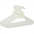 thumbnail image 3 of Matsuzay Juego de 5 perchas esenciales para ropa de adultos para bodas con perlas artificiales y detalle de lazo. Almacenamiento y organización del hogar Percha de ropa blanca, 3 of 6