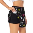 thumbnail image 3 of Lsque Colorful Geometry Printed Women's Running Shorts with Liner Pockets,Elastic Quick Dry Workout Athletic Gym Yoga Shorts,Womens High Waist Shorts-Small, 3 of 9