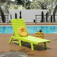 thumbnail image 3 of WestinTrends Malibu Outdoor Chaise Lounge Set of 2, All Weather Poly Lumber Patio Pool Lounge Chair with 5 Posistions Backrest, Lime, 3 of 9