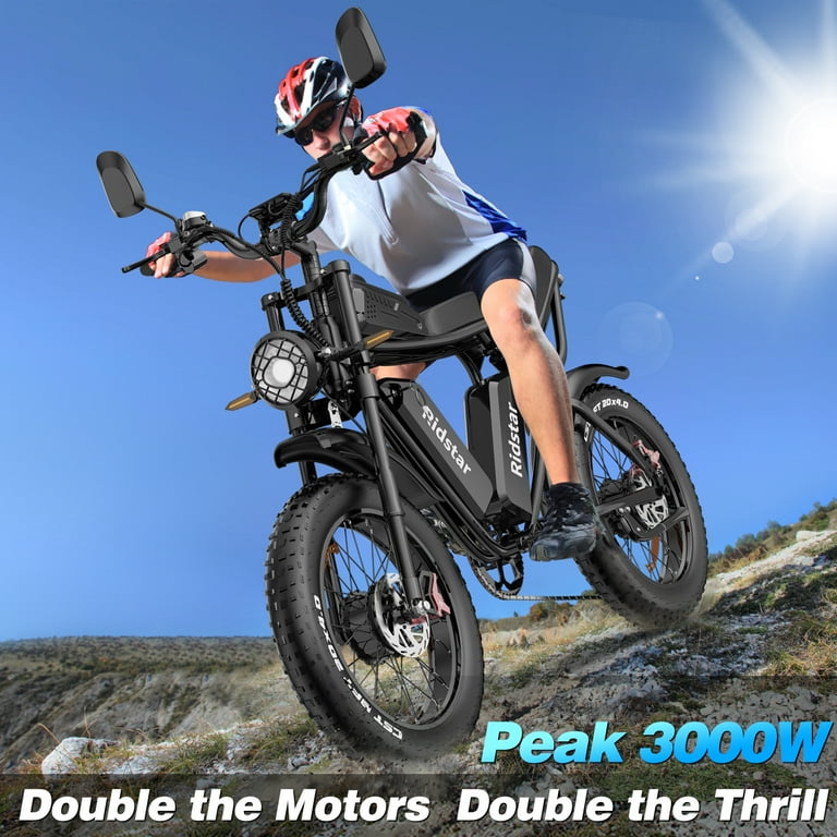 Electric Bike Dual Motor Peak 3000W 35MPH Mountain Bike for Adults