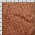 thumbnail image 4 of oneOone Velours Brun Rouille Tissu Abeilles Matière de Robe Tissu Imprimé Tissu au Mètre 58 Pouces de Large, 4 of 4