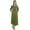 Olive Green, variant on Moomaya Solid Long Kurti For Women Cotton Tunic 3/4 Sleeve Ethnic Formal Kurta w/ Pockets