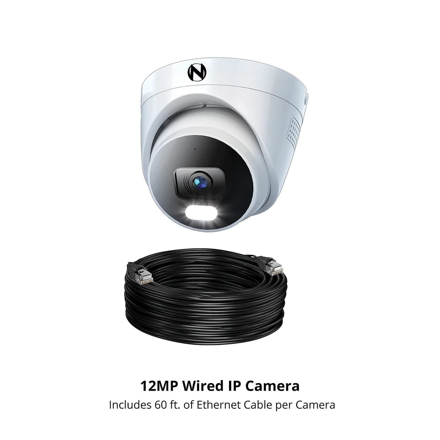 Night Owl Add On Wired IP 12MP Deterrence Dome Camera with 2-Way Audio - White