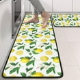 thumbnail image 2 of Kitchen Rugs Sets Of 2,Yellow Lemon Fruit Slices White Pattern Anti Fatigue Kitchen Mat Rugs Non Slip Washable,Decorative Kitchen Floor Mats for Kitchen,Sink,Laundry,17"x47"+17"x47", 2 of 5